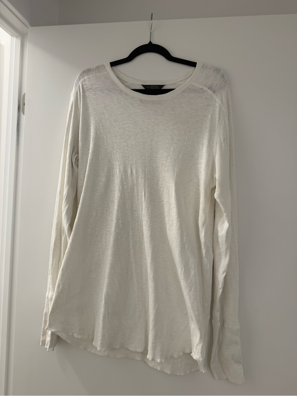 Wings + Horns Off-White Long-Sleeve Crewneck Shirt